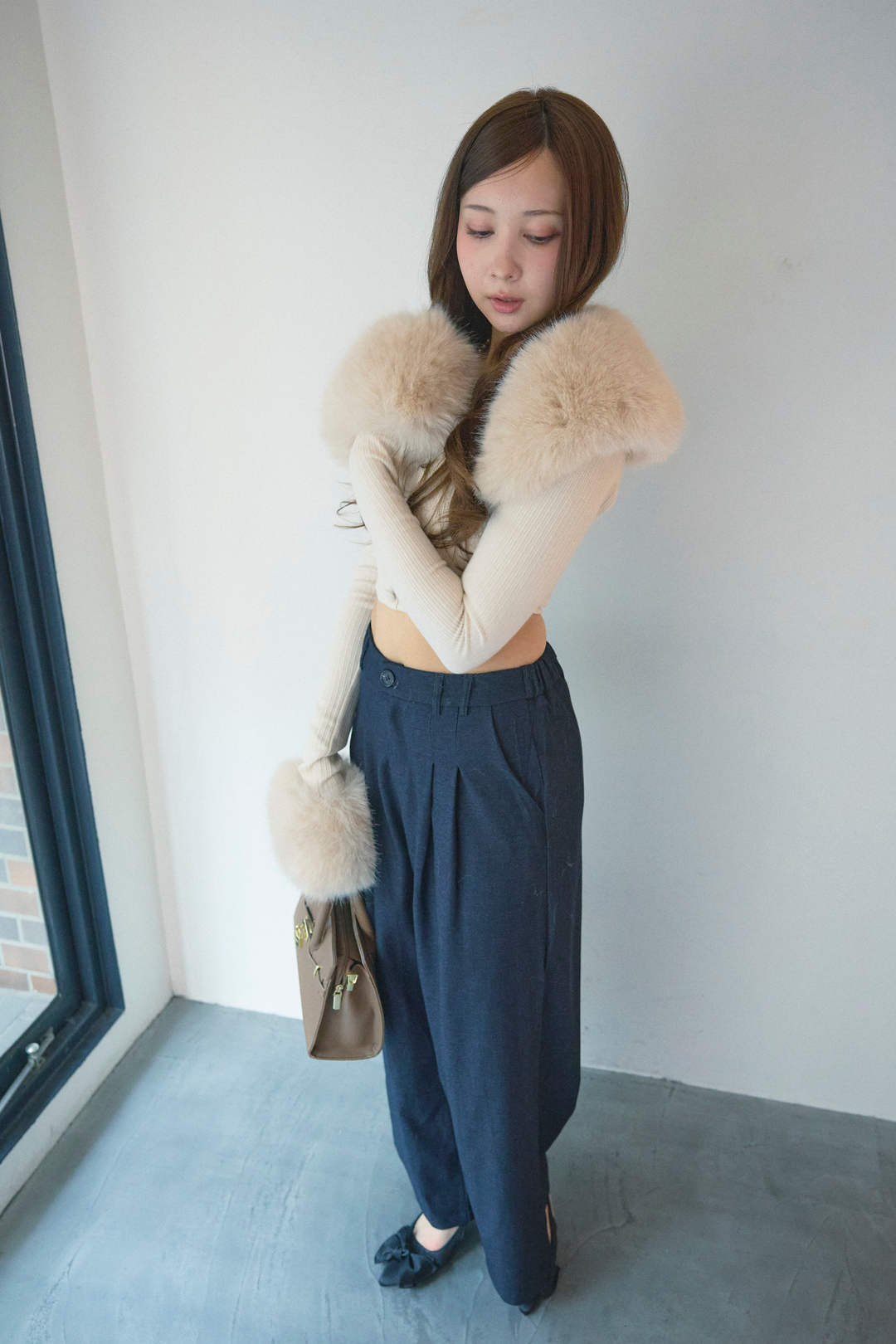 クロップドファートップスセット