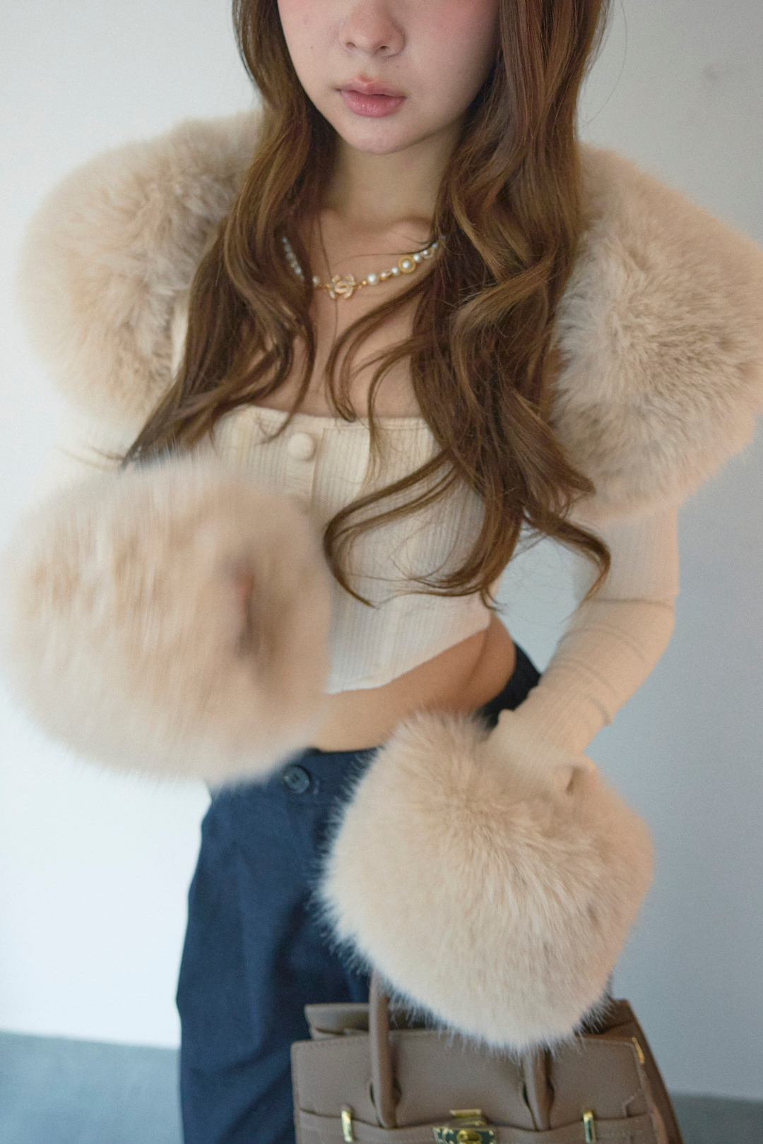 クロップドファートップスセット