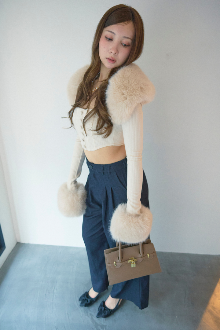 クロップドファートップスセット