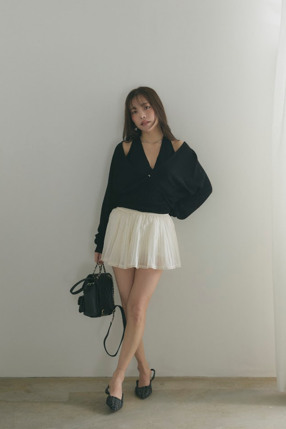 カシュクールニットトップス＆ショートボレロセット