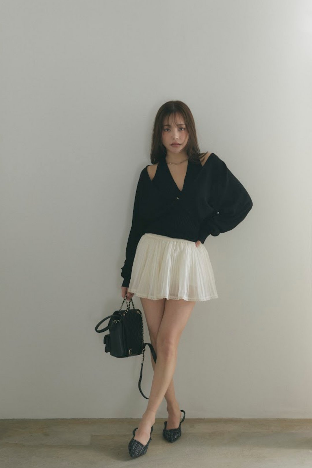 カシュクールニットトップス＆ショートボレロセット