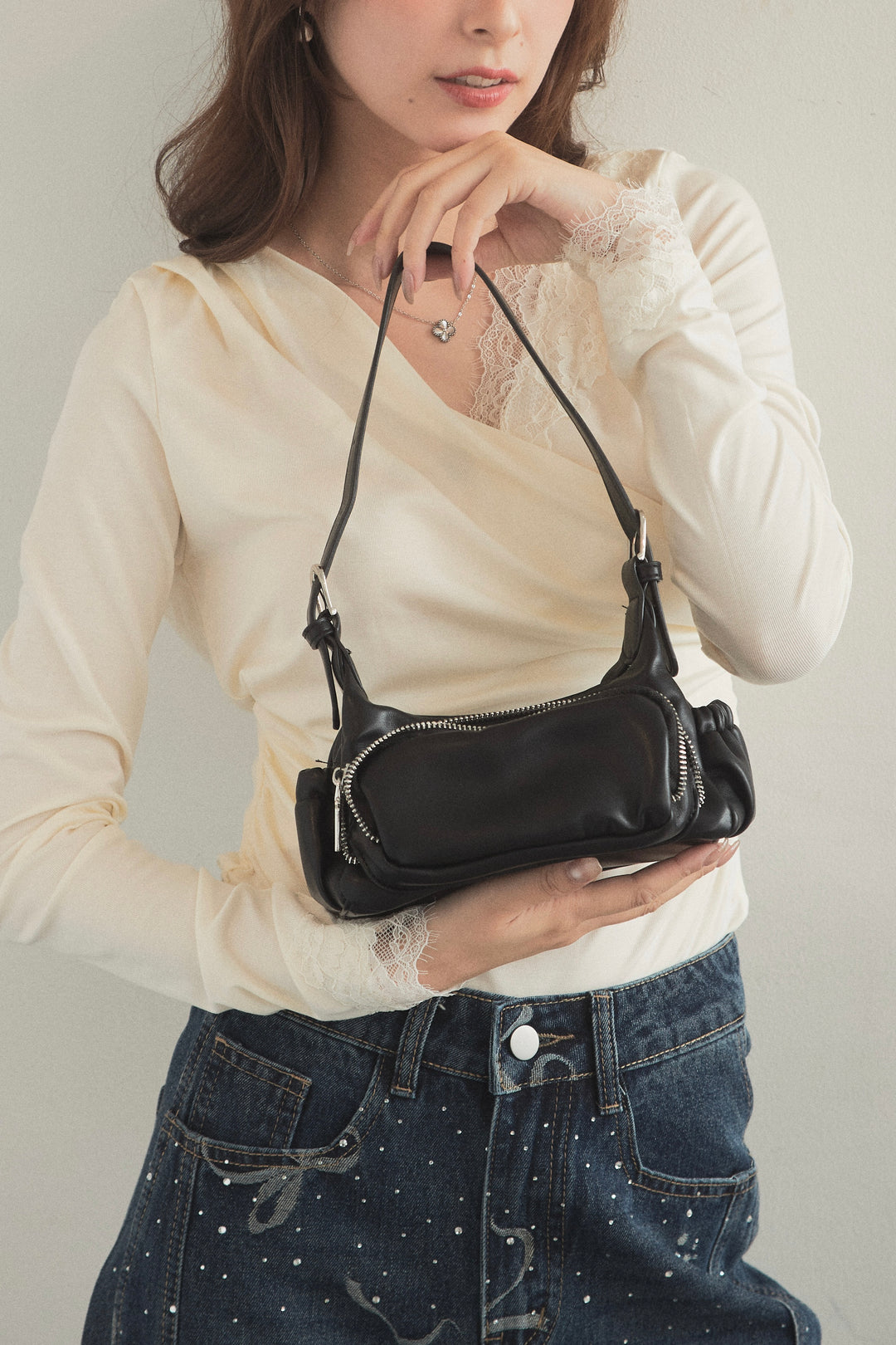 ジップポケット2wayミニショルダーバッグ