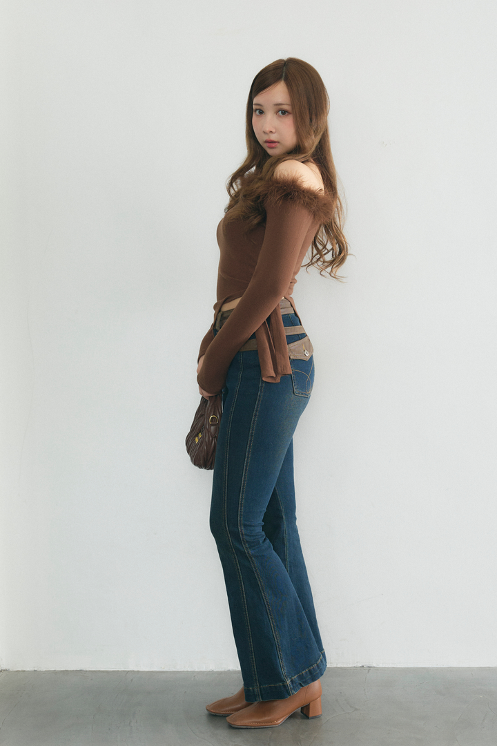 ワンショルダーファートップス