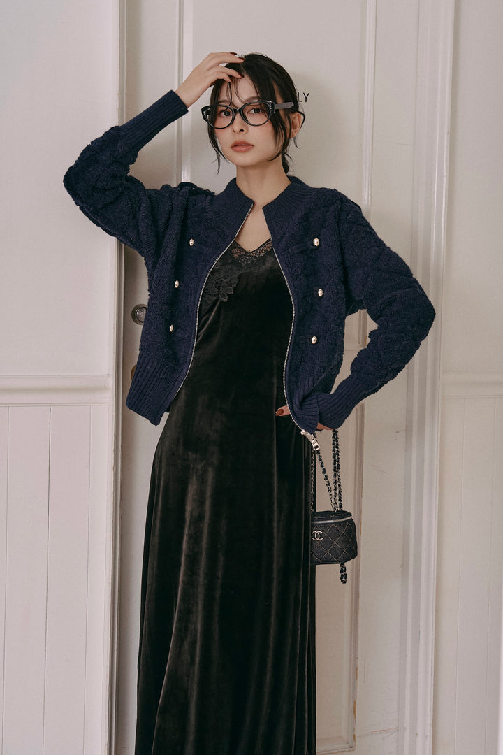 ナポレオンジップニットカーディガン