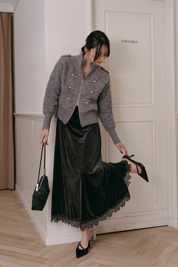 ナポレオンジップニットカーディガン