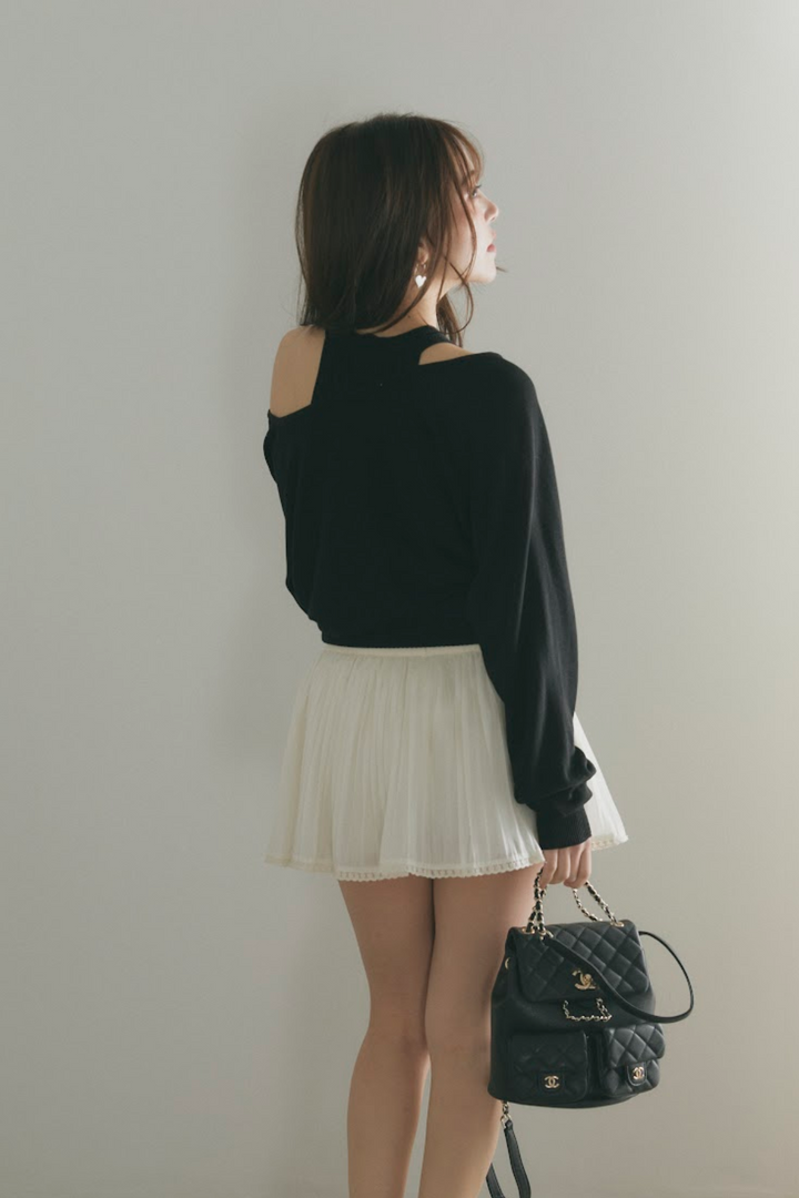 カシュクールニットトップス＆ショートボレロセット