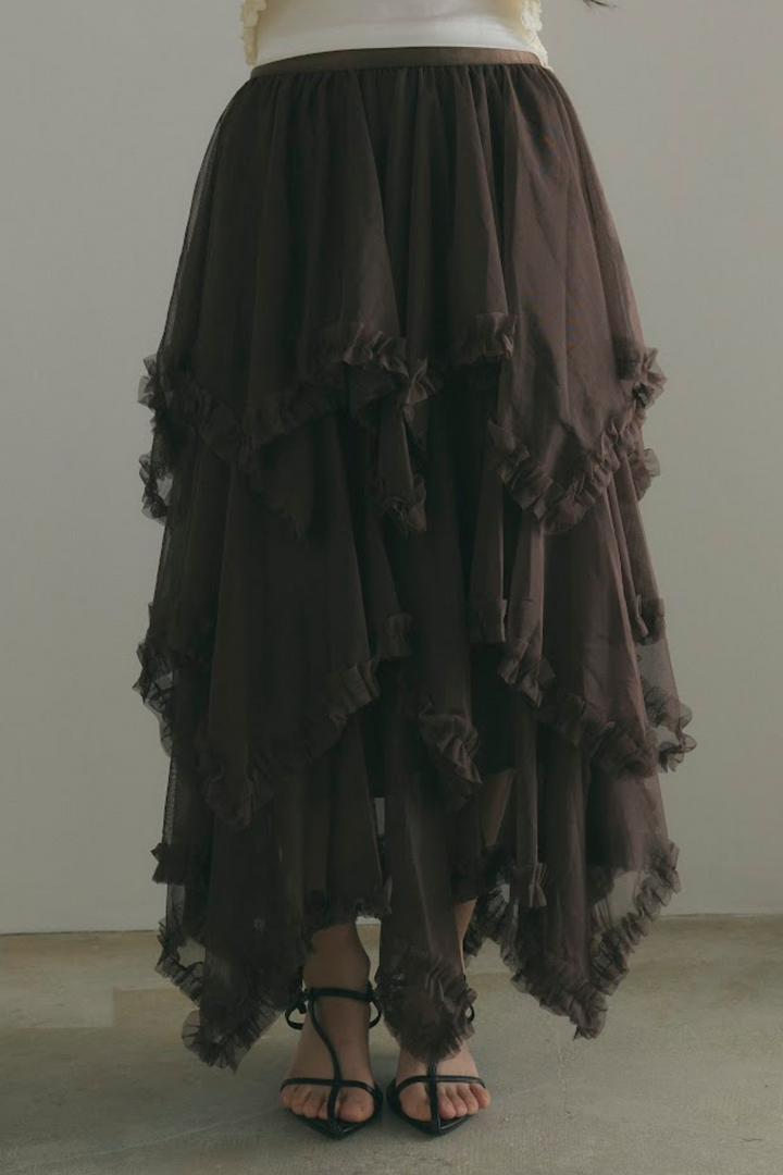 Tulle Tiered Long Skirt