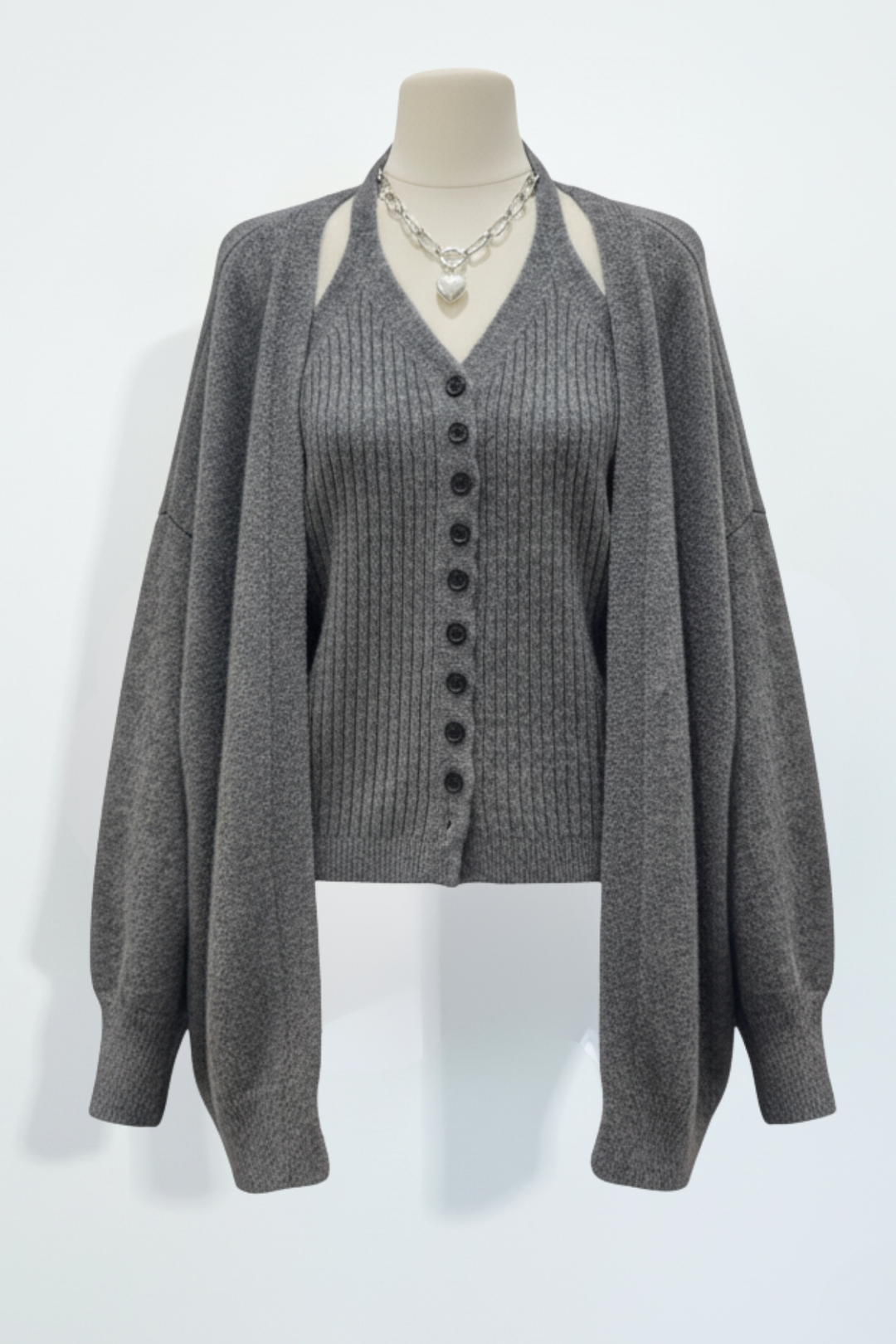 リブニットカーデセット