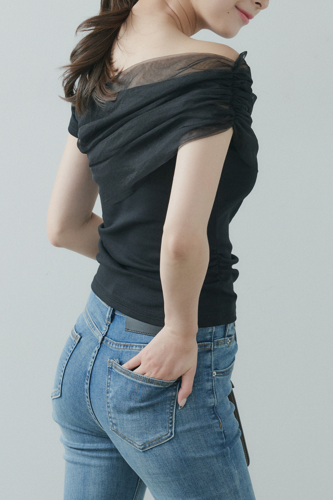 エアリーチュールコンビTシャツ