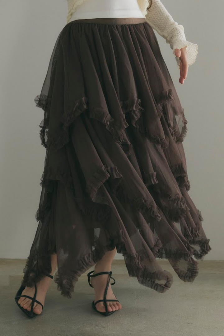 Tulle Tiered Long Skirt