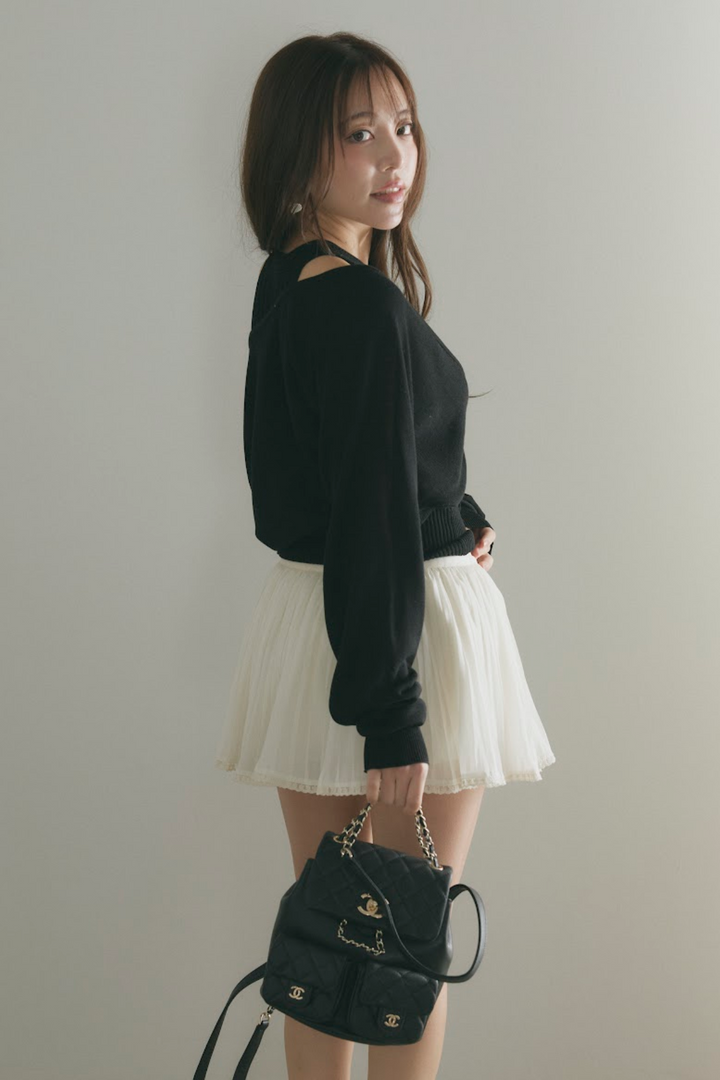 カシュクールニットトップス＆ショートボレロセット