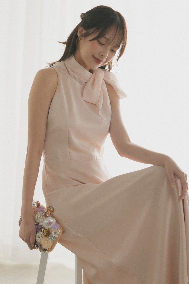 6WAYシフォンケープサテンロングドレス