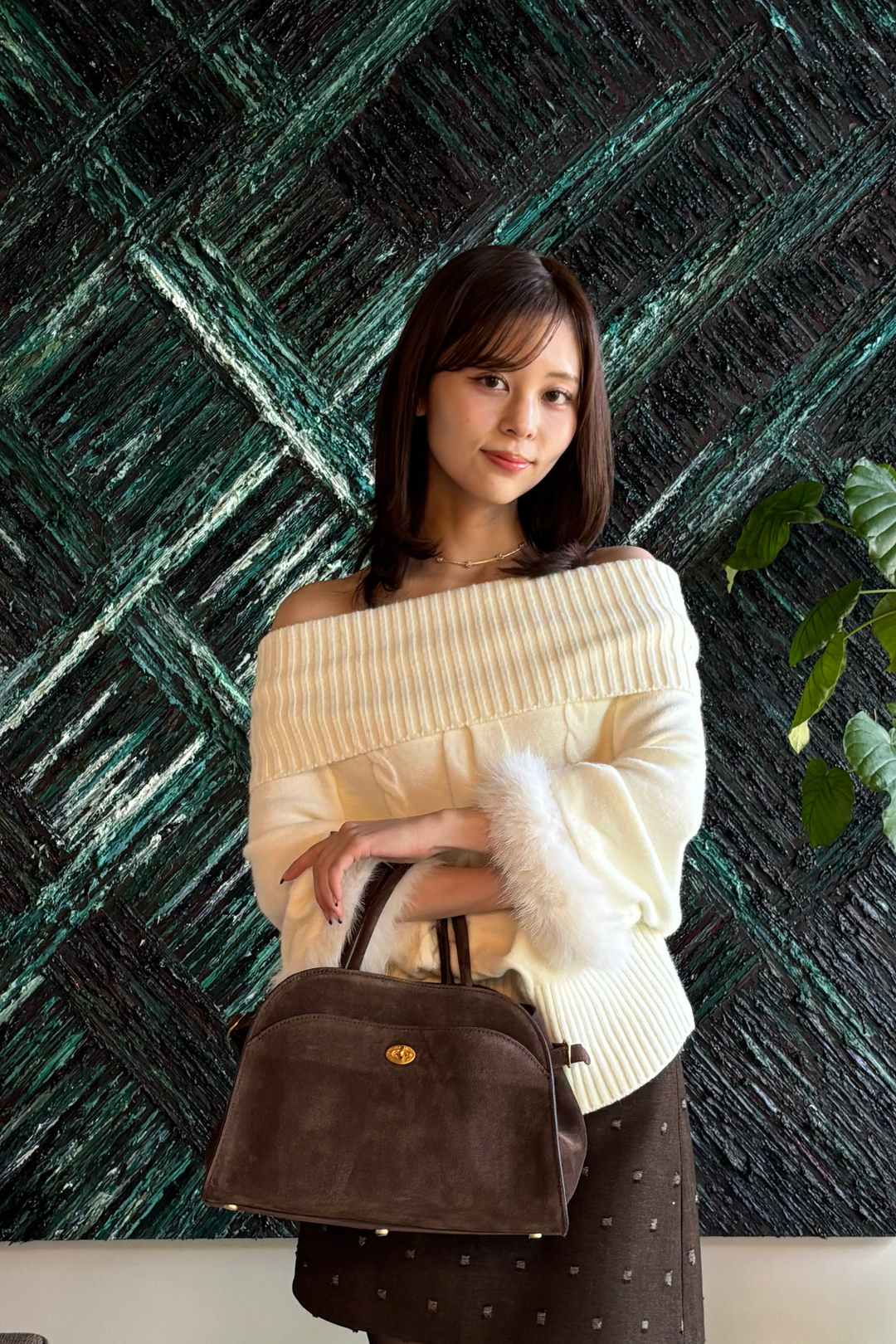 オフショルファーポンチョ