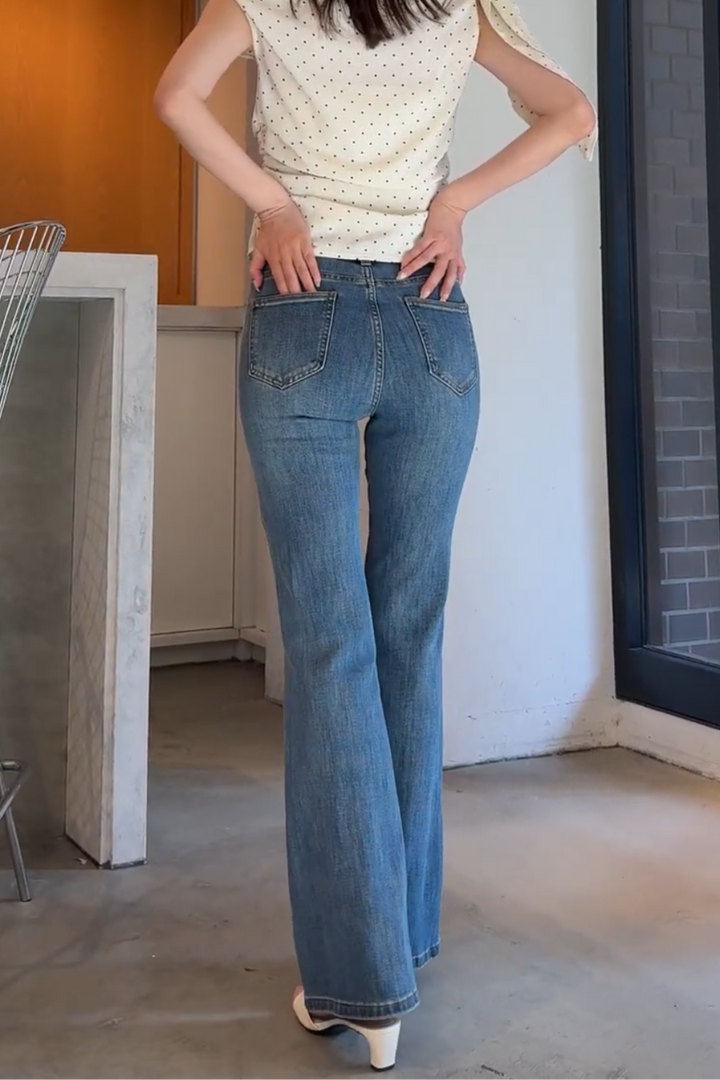 美脚ストレッチデニム（ベルト付き）