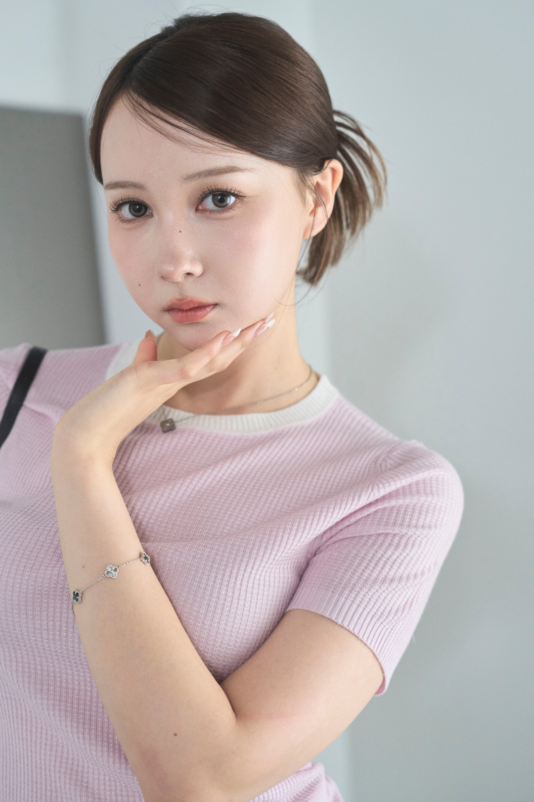 ラインワッフルニット
