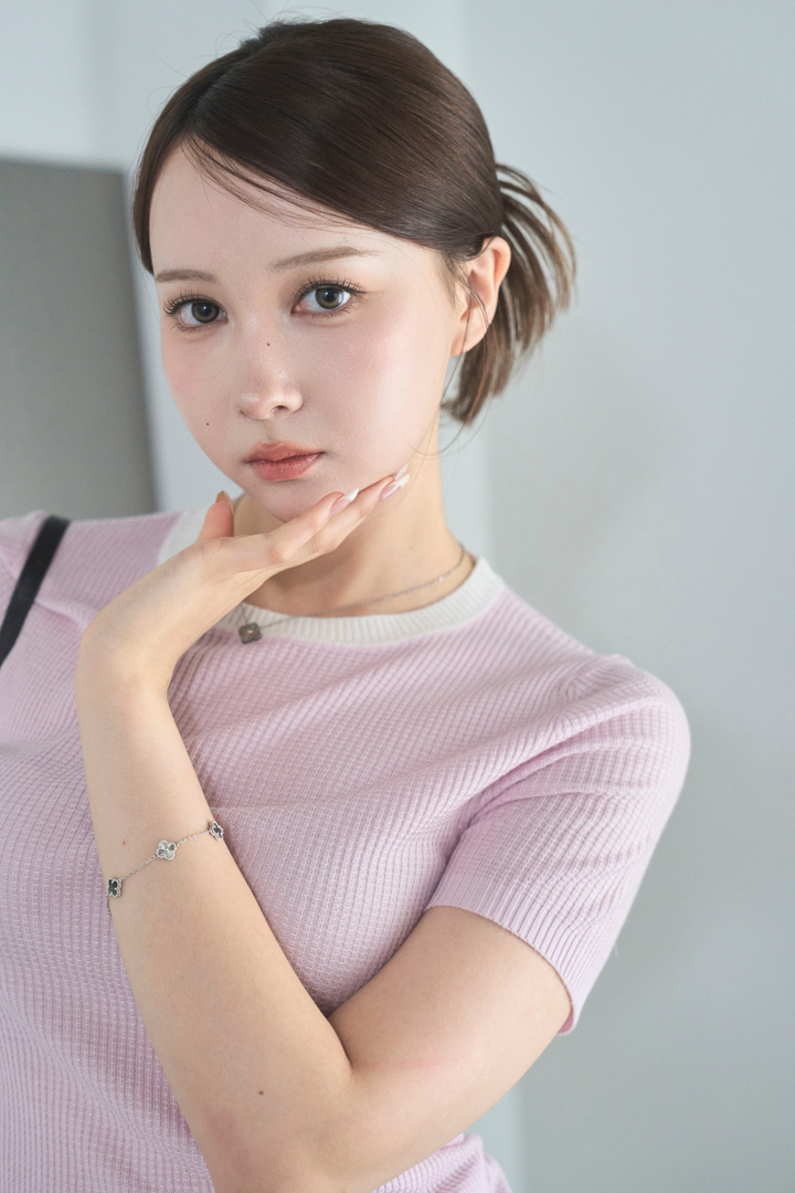 ラインワッフルニット