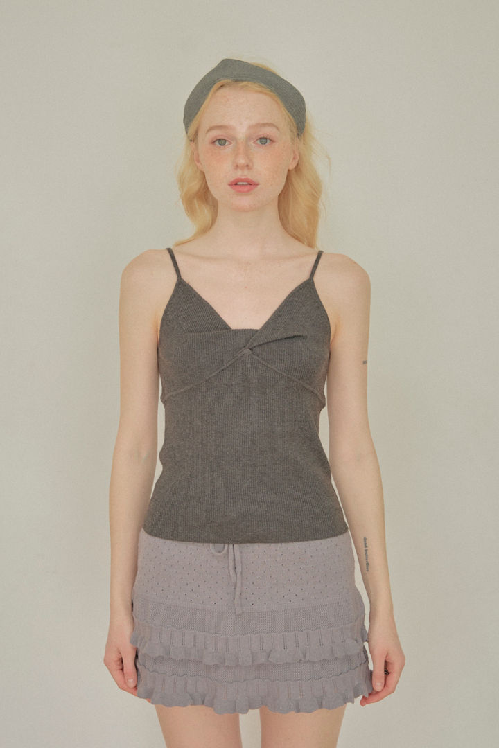 ヘムフリルニットミニスカート