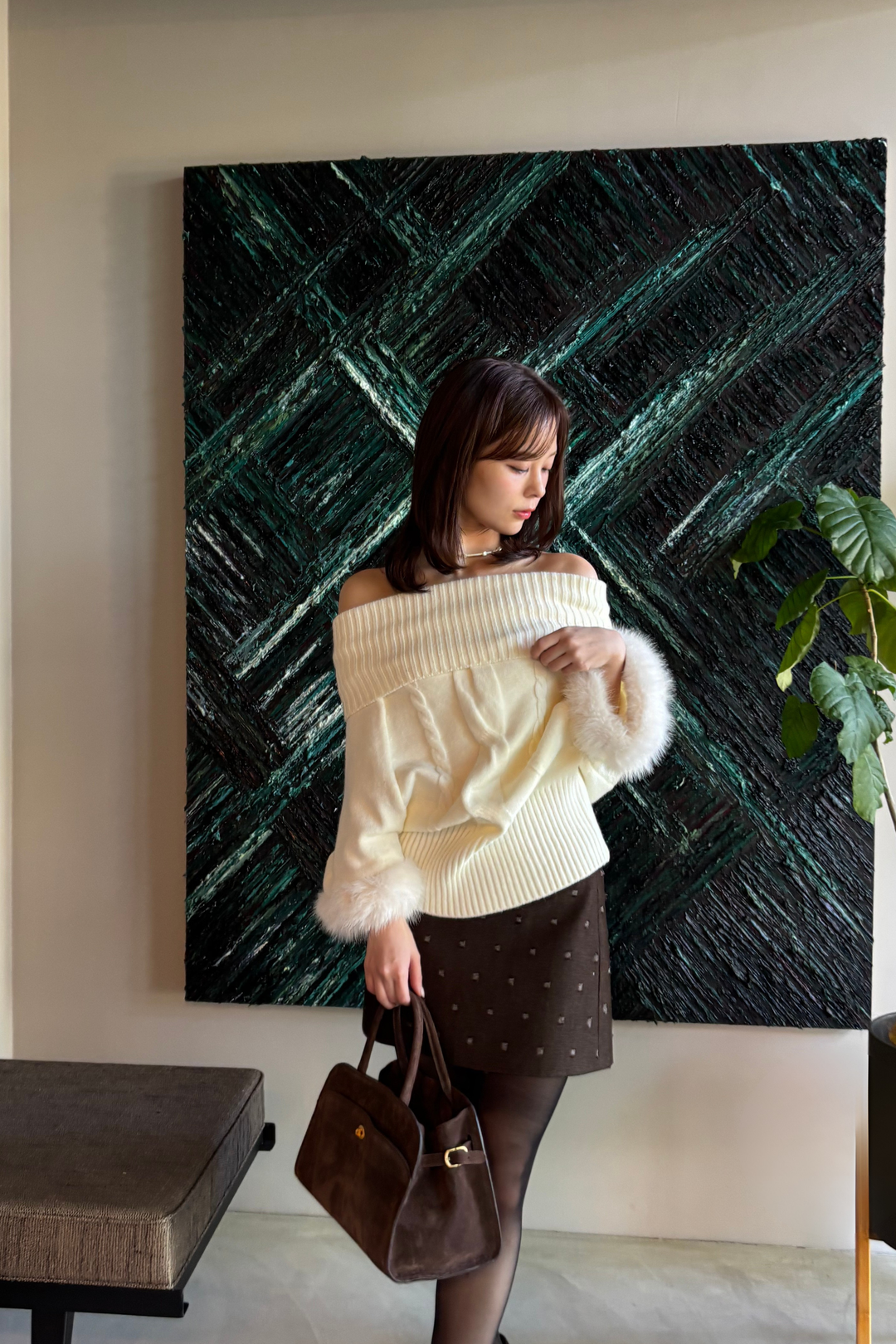 オフショルファーポンチョ