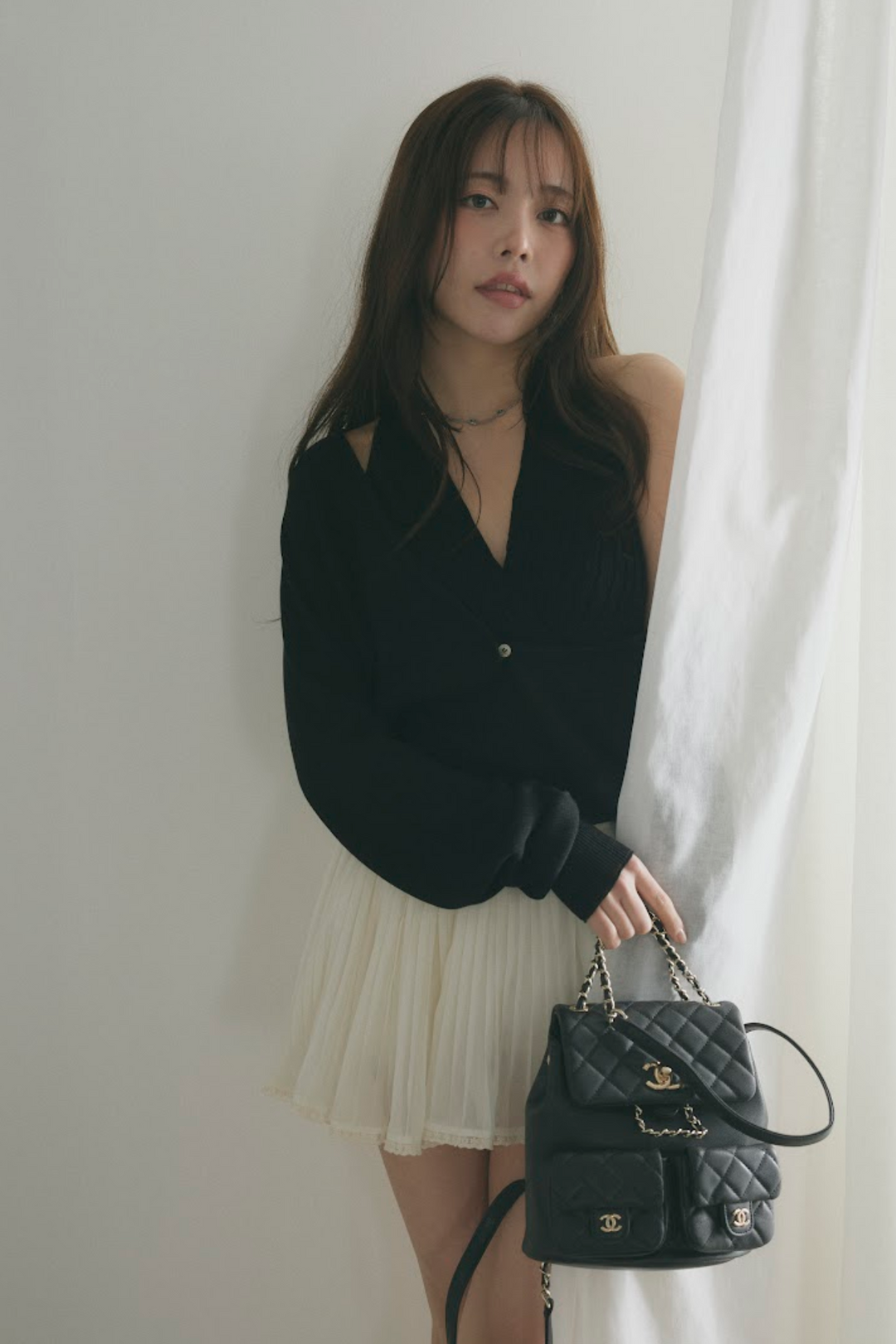 カシュクールニットトップス＆ショートボレロセット