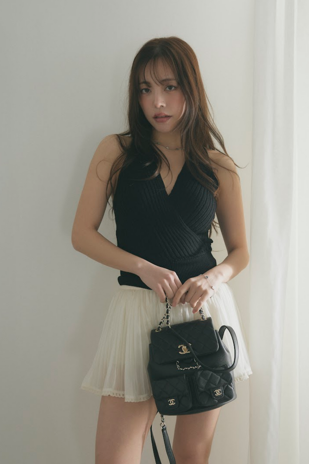 カシュクールニットトップス＆ショートボレロセット
