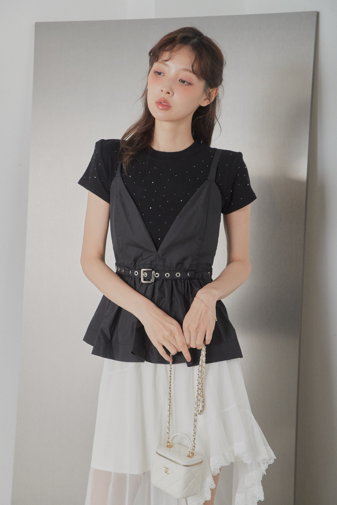 ストーン付コンパクトTシャツ