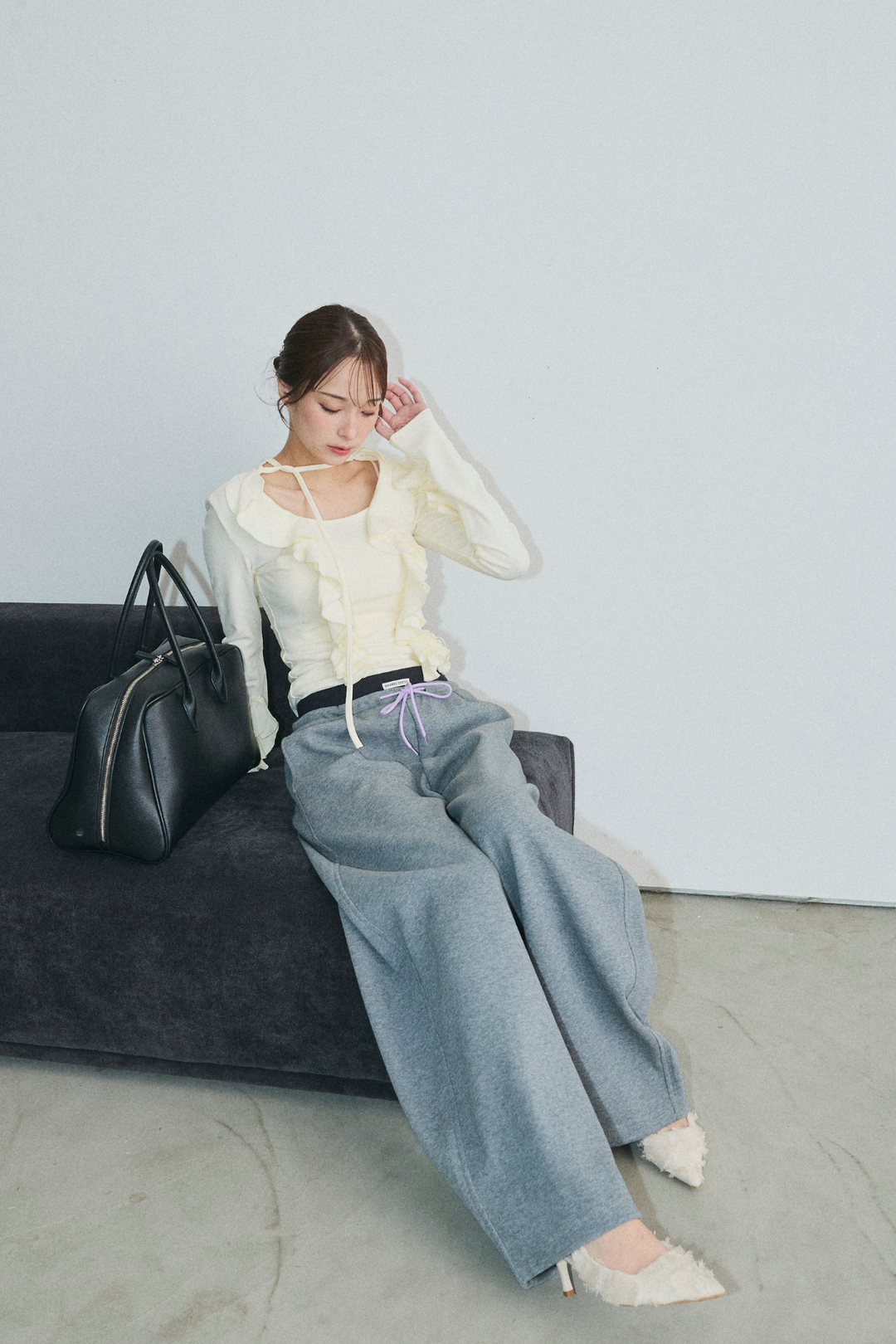 切り替えデザインスウェットパンツ