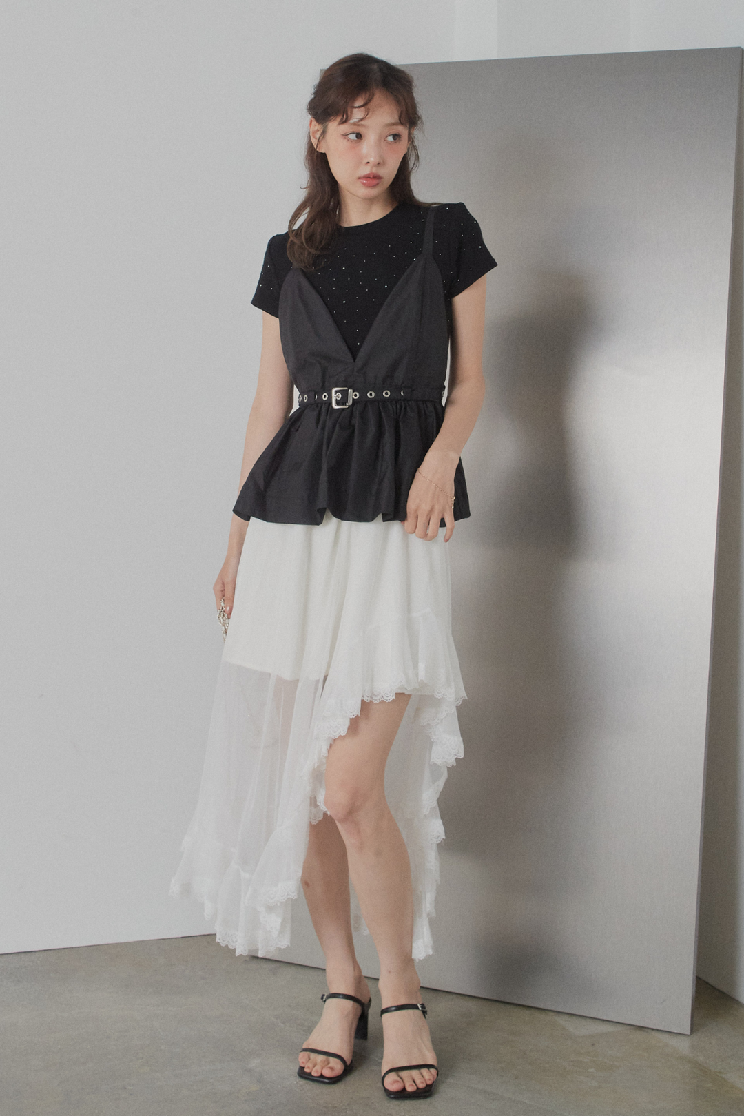 ストーン付コンパクトTシャツ