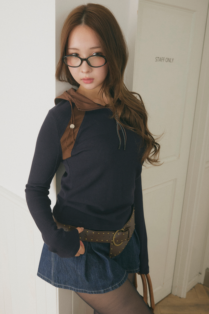 プリーツデニムマイクロスカート