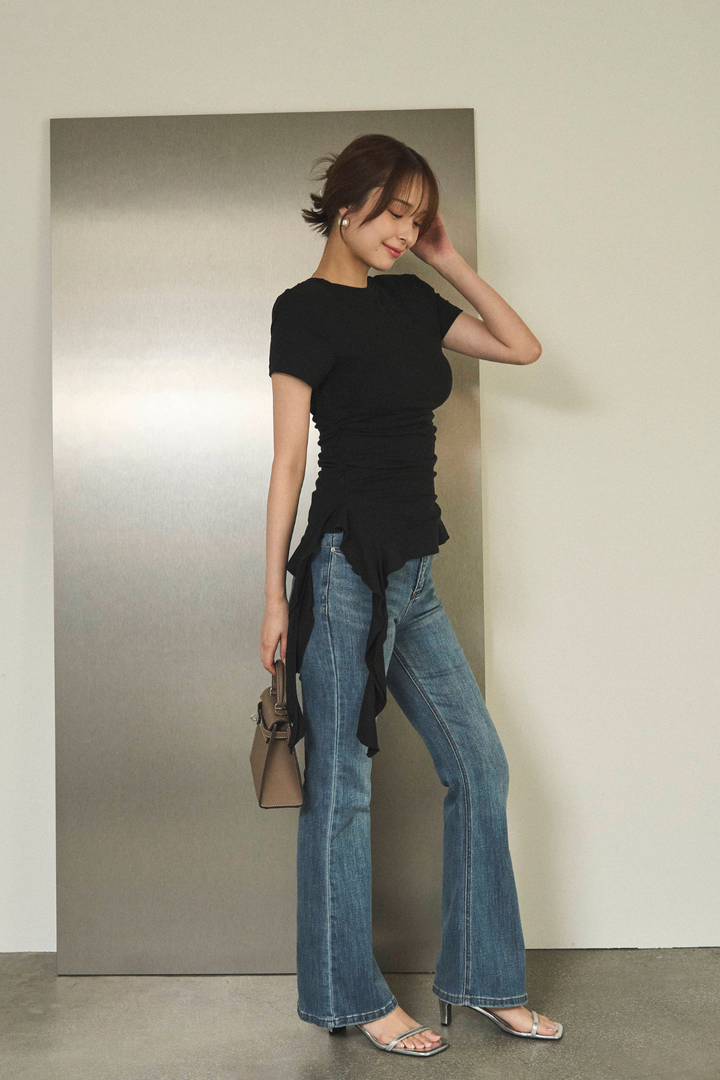 アシンメトリードレープTシャツ