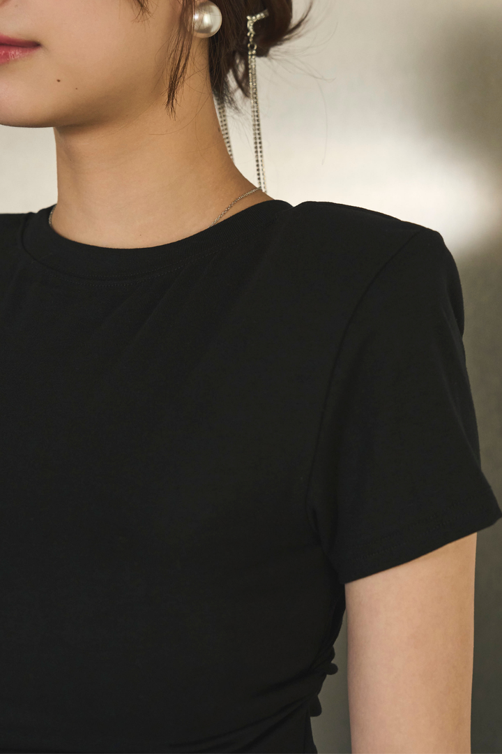 アシンメトリードレープTシャツ