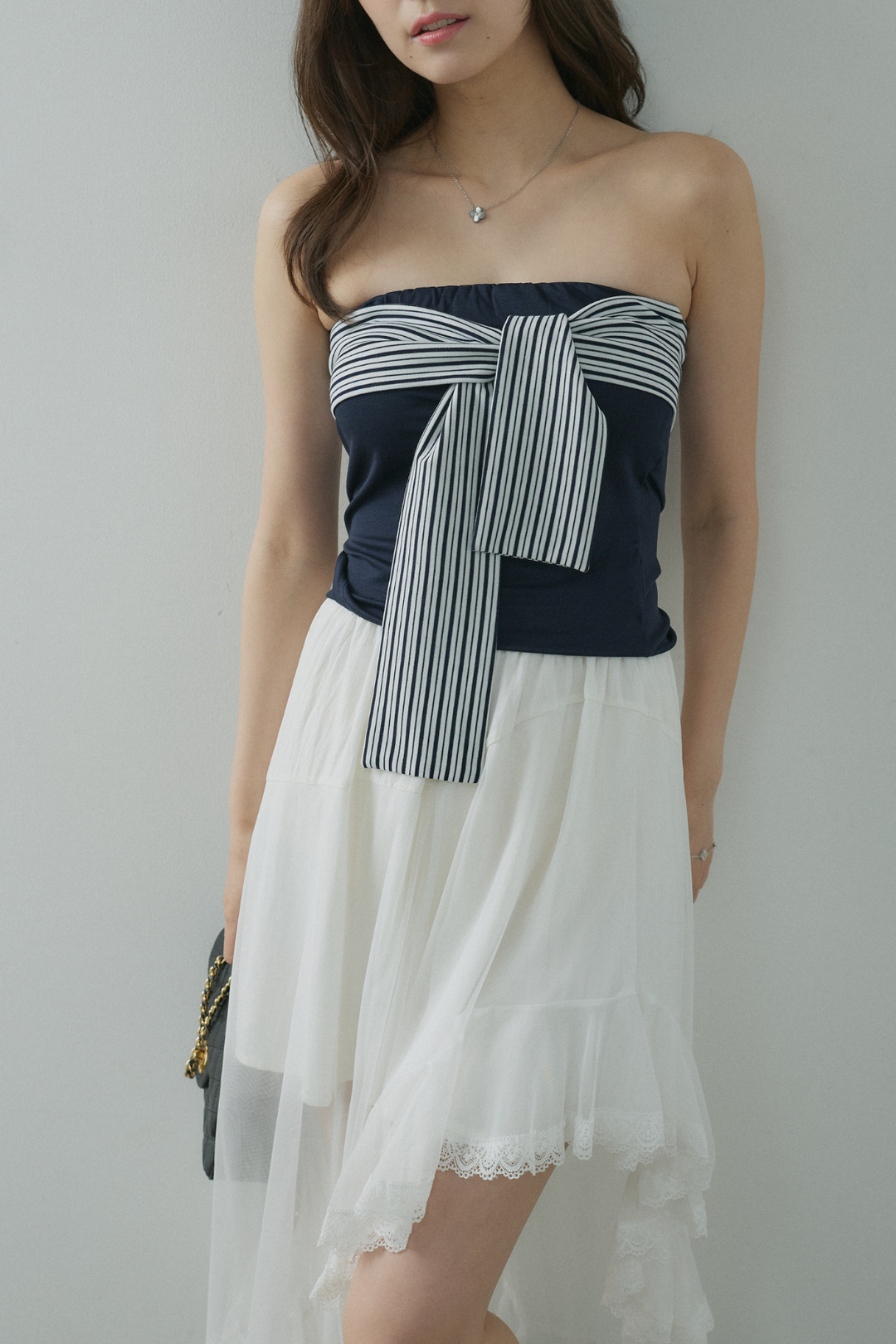 ボーダーリボンビスチェ