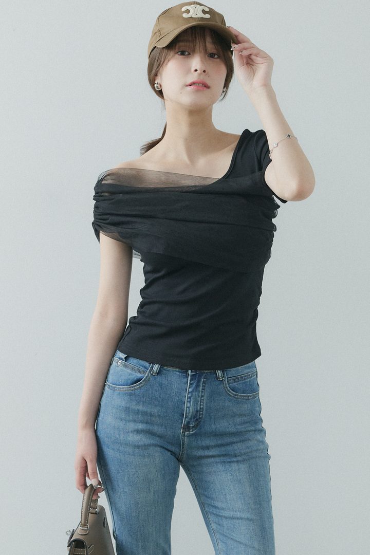 エアリーチュールコンビTシャツ