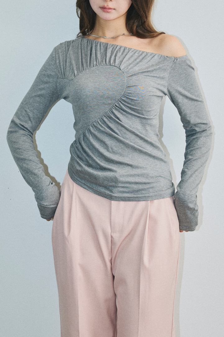 ハートギャザーアシメトップス