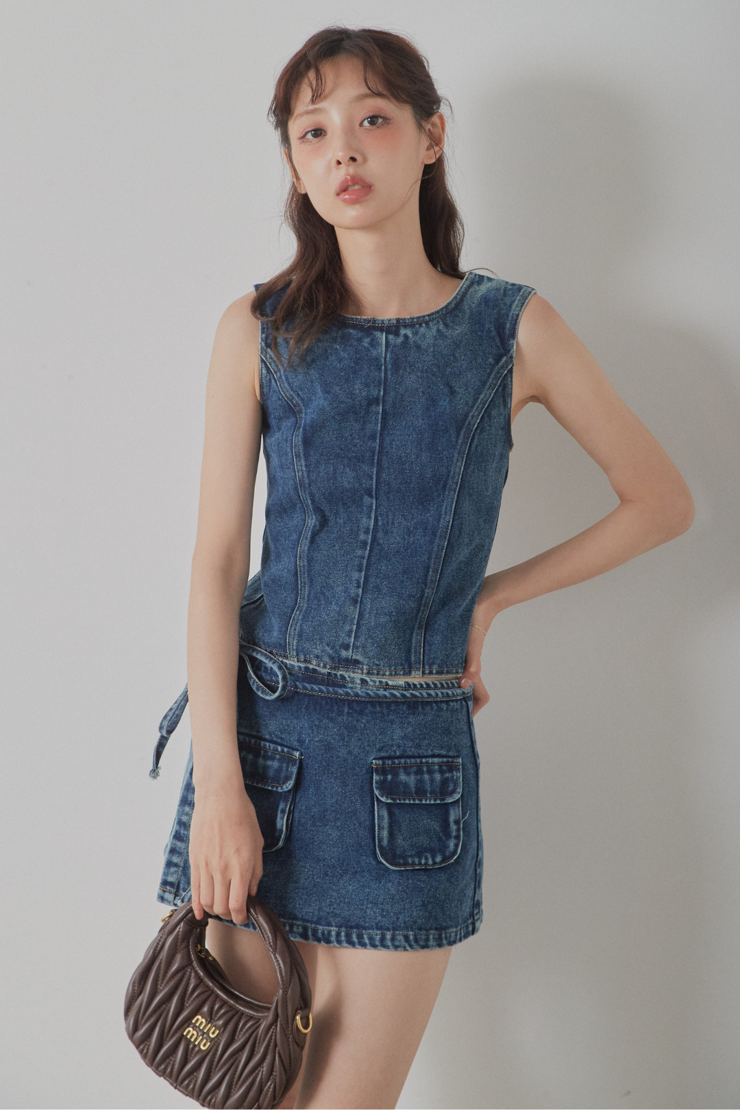 バックオープンデニムセットアップ