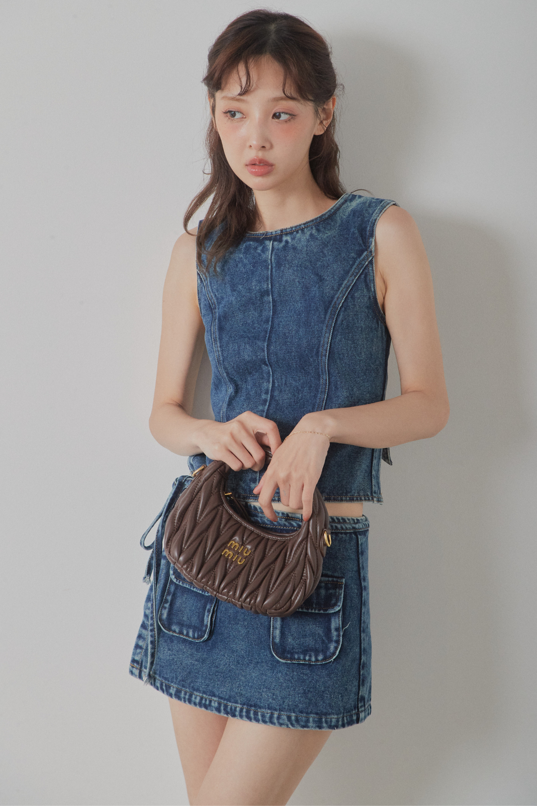 バックオープンデニムセットアップ