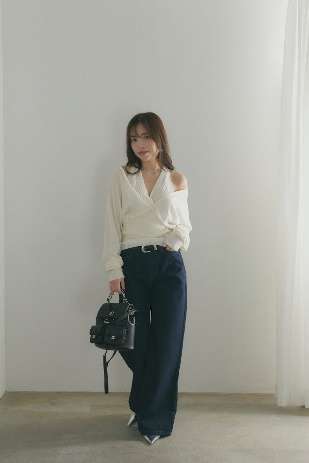 カシュクールニットトップス＆ショートボレロセット
