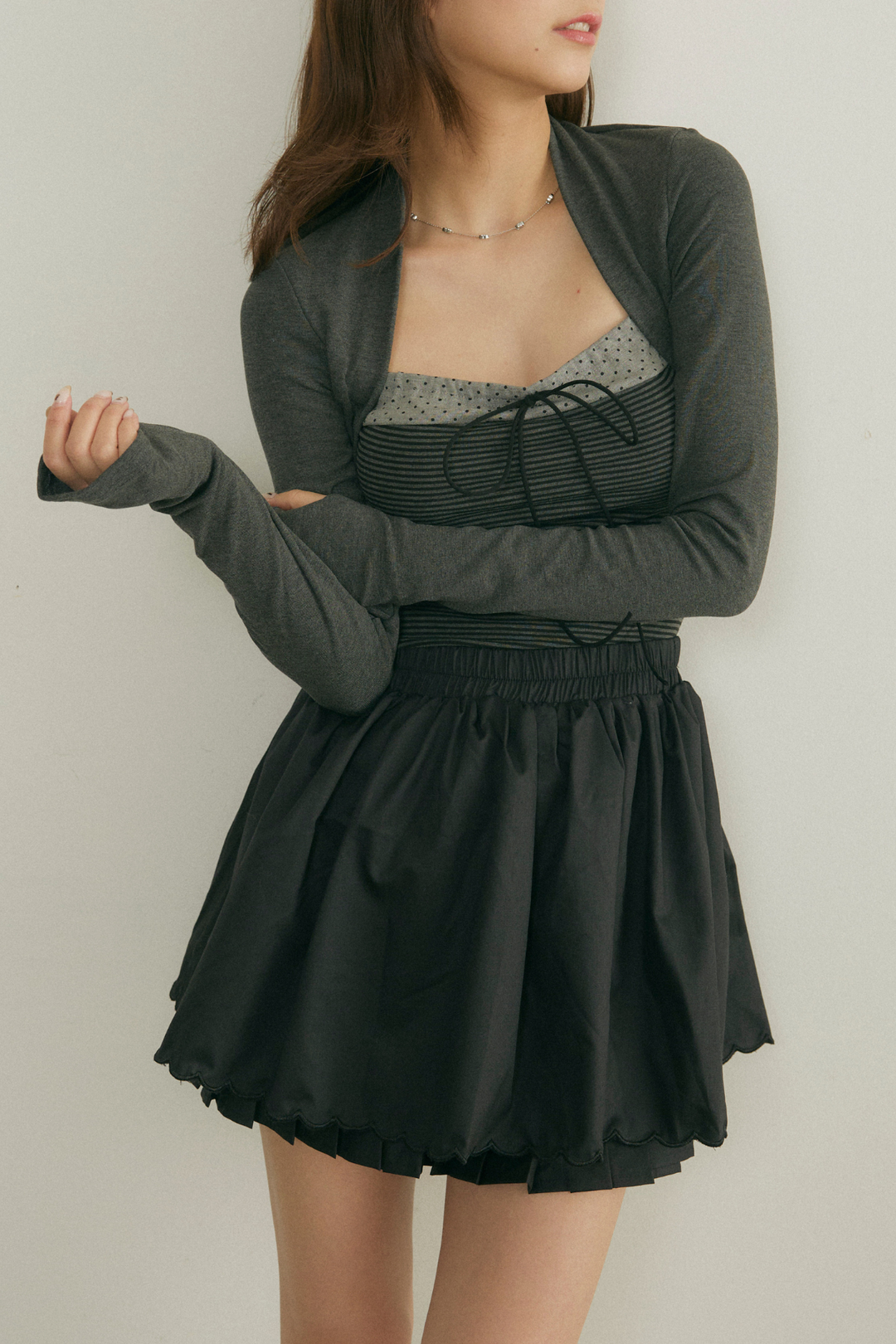 ボレロライクボーダードッキングトップス