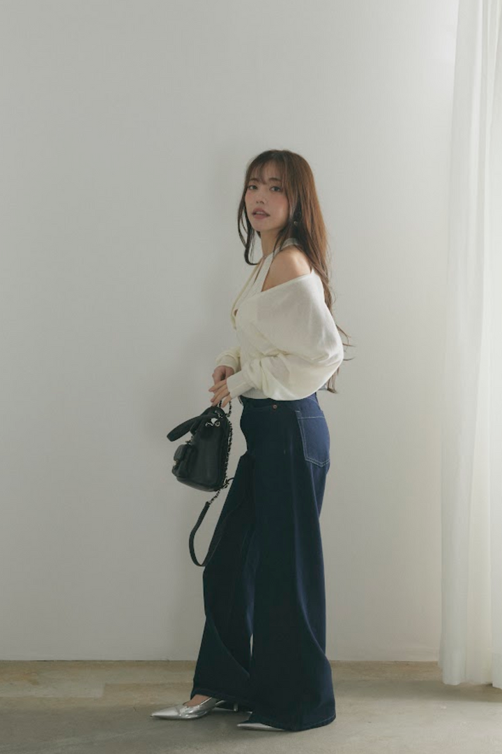 カシュクールニットトップス＆ショートボレロセット