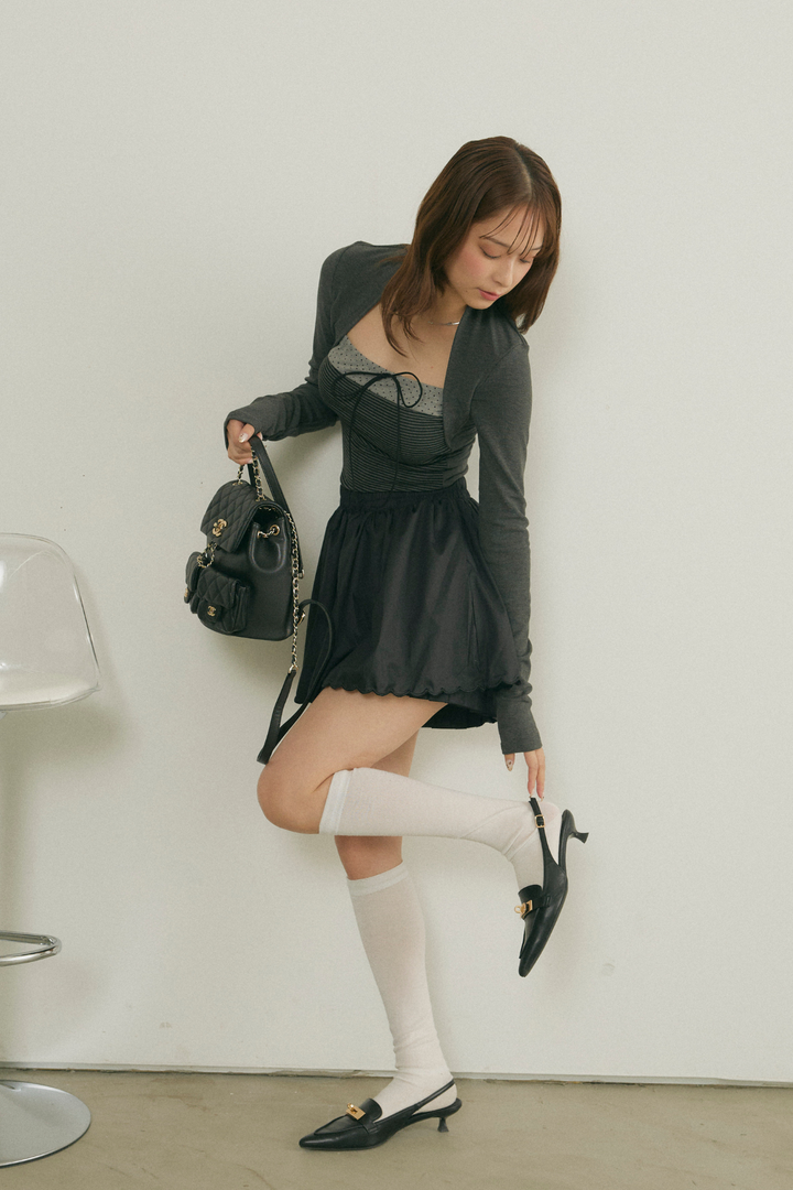 ボレロライクボーダードッキングトップス