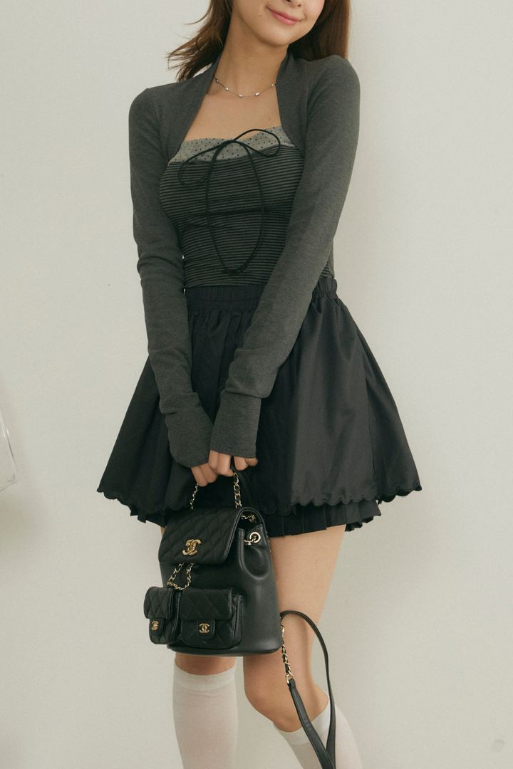 ボレロライクボーダードッキングトップス