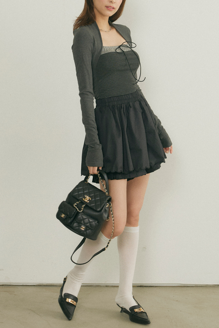 ボレロライクボーダードッキングトップス