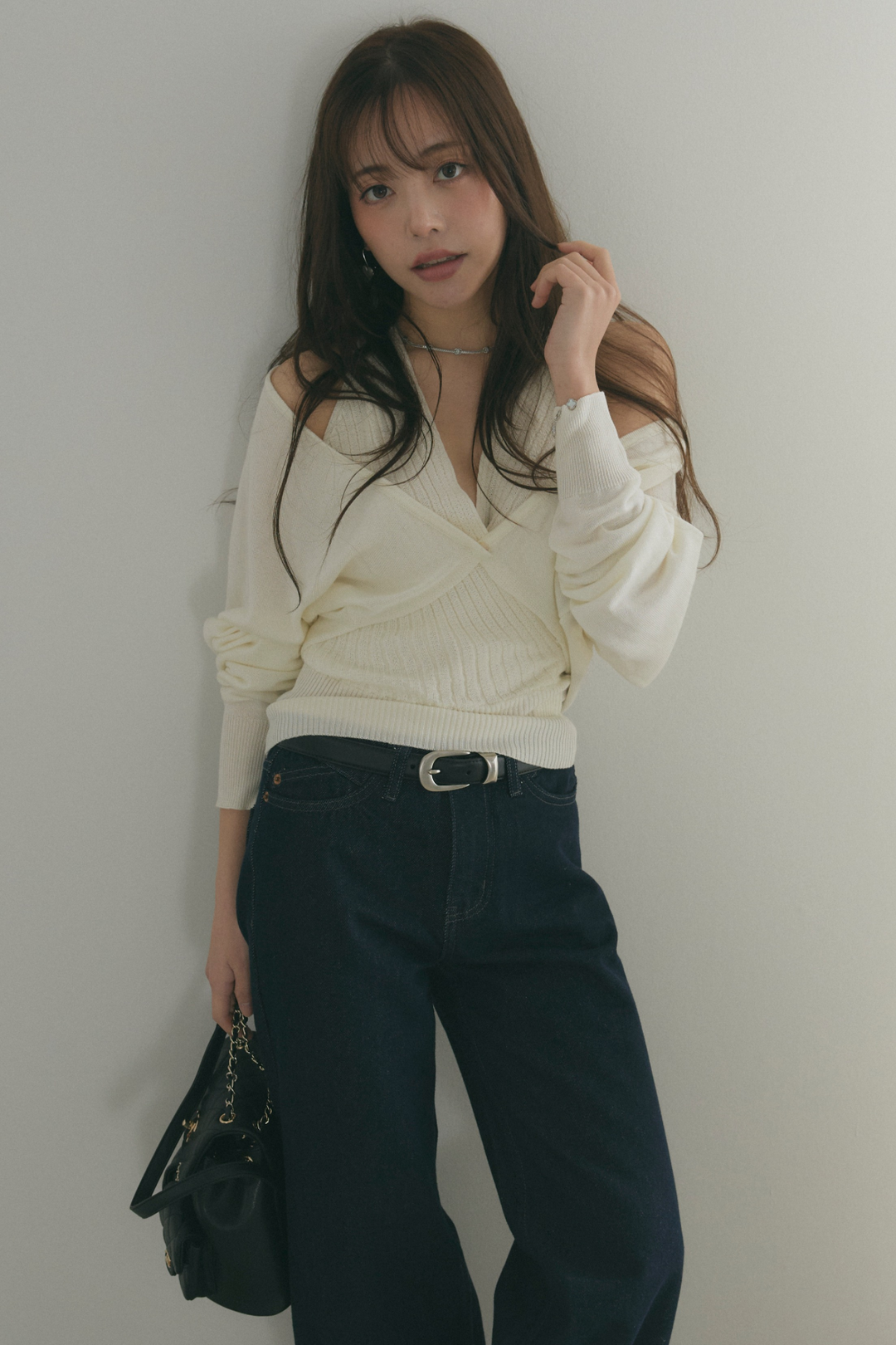 カシュクールニットトップス＆ショートボレロセット