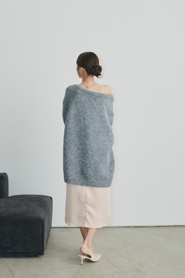 ジップアップロングニットカーディガン