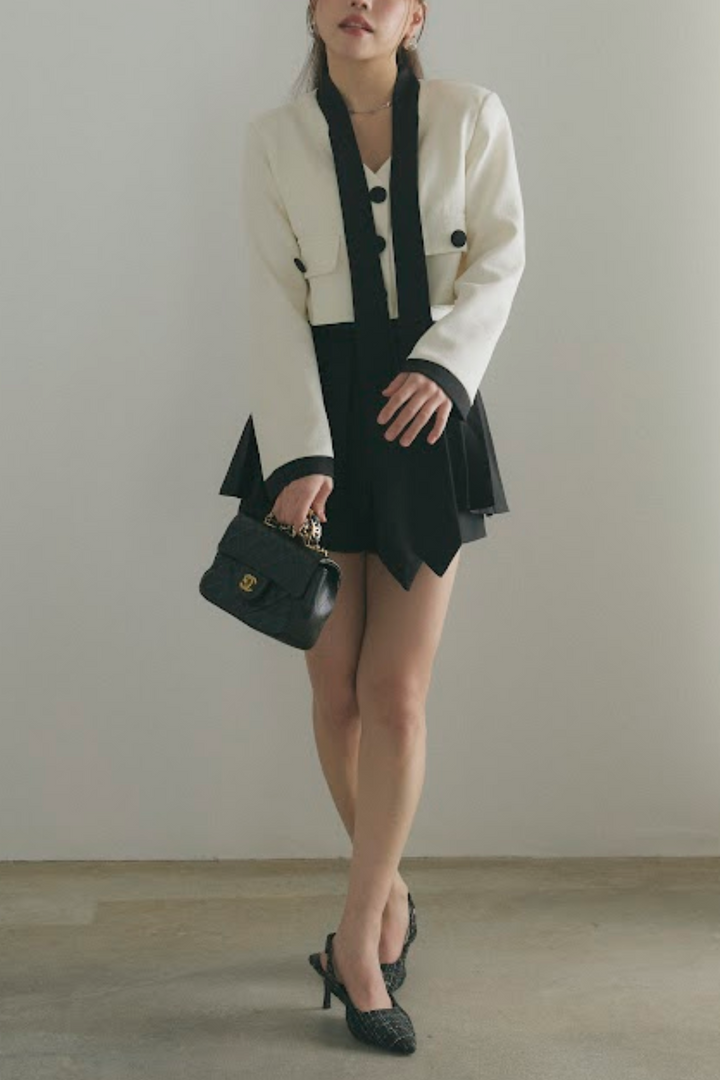 バイカラードジャケット＆スカパンセットアップ