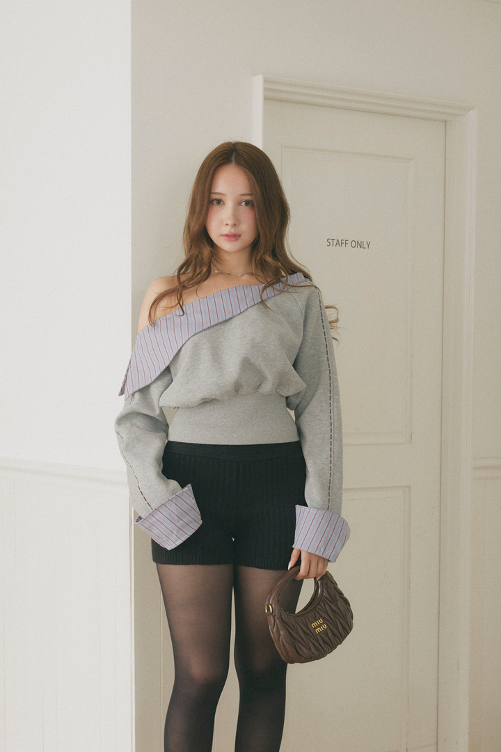 オフショルシャツドッキングスウェット