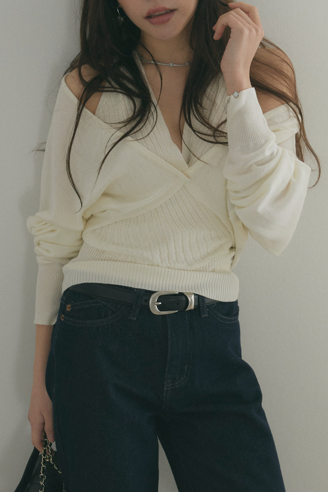 カシュクールニットトップス＆ショートボレロセット