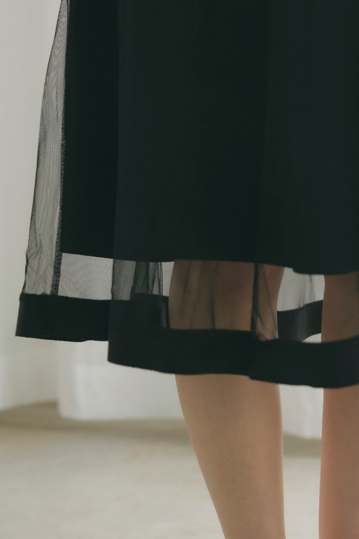 バイカラーパイピングワンピース