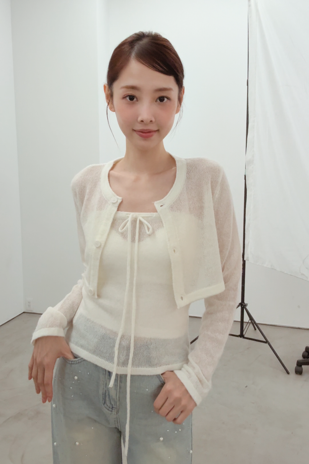 シアーニットショート丈カーデ&2WAYトップスセット