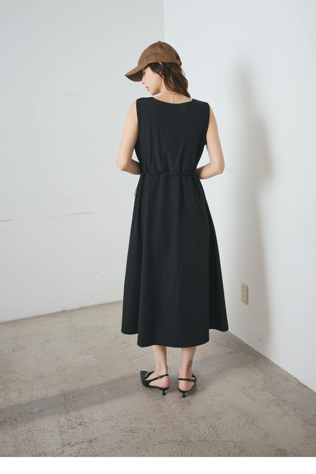 ナイロンクロップドジャケット＆ノースリーブワンピースセット