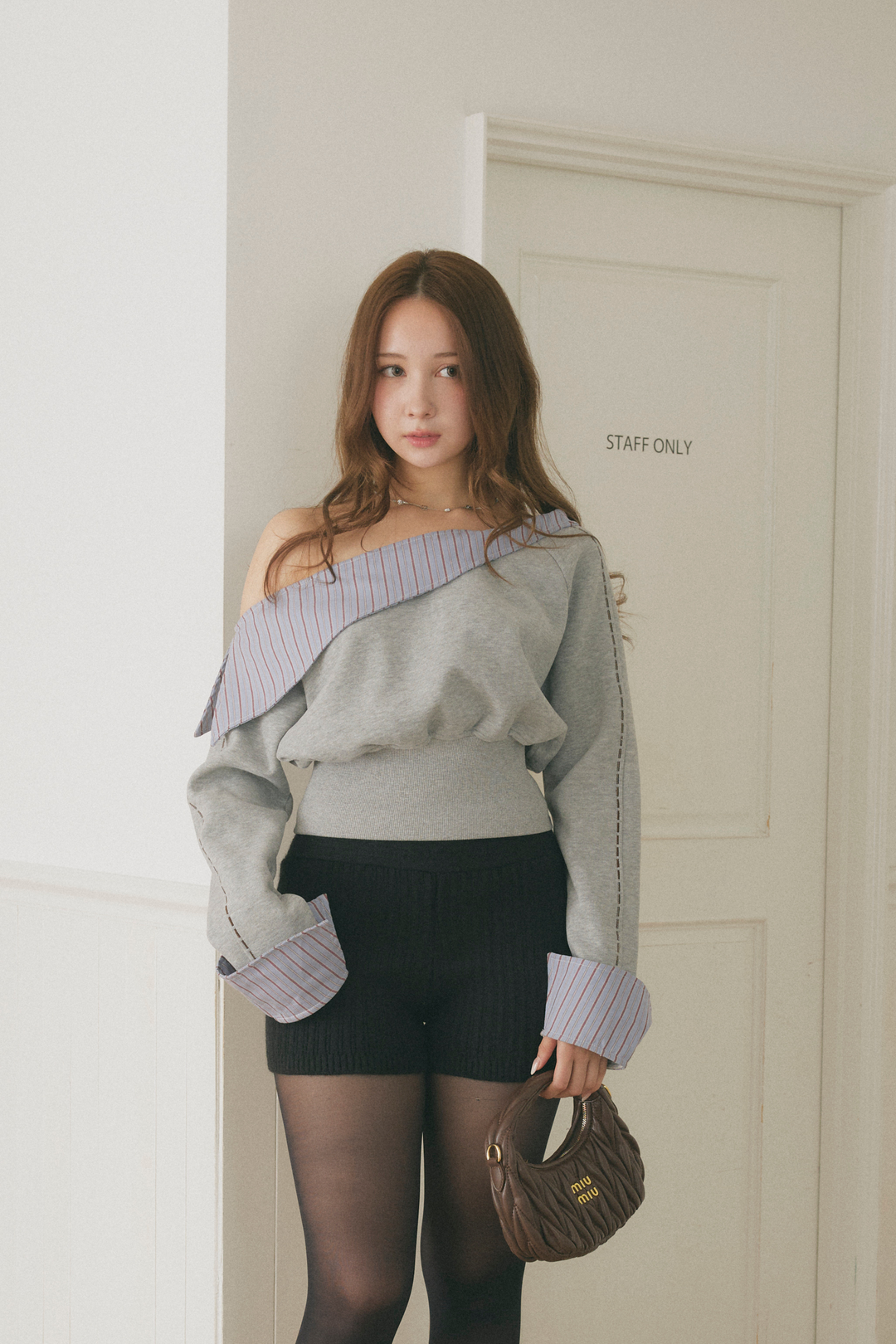 オフショルシャツドッキングスウェット